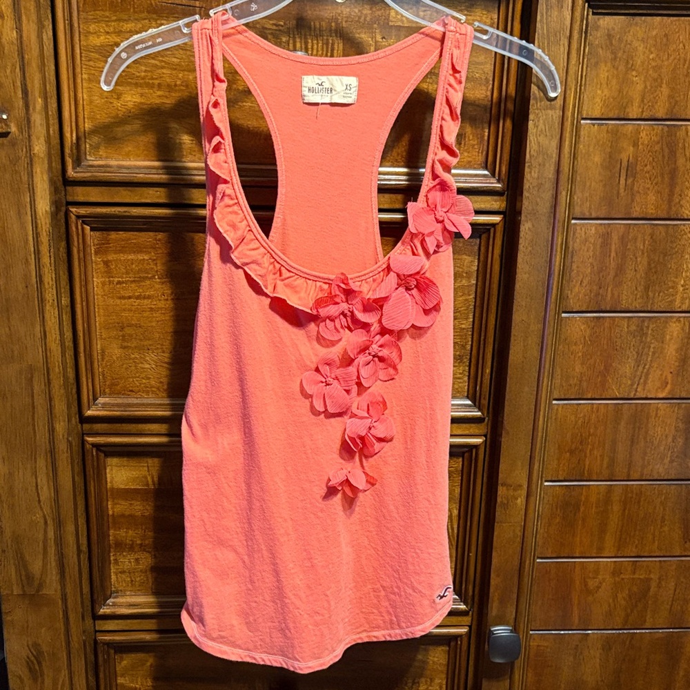 Hollister Coral Racerback Tank Top